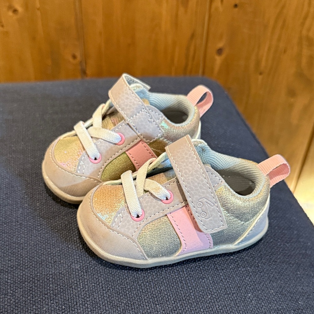 See Kai Run Toddler Pink Glitter Hook-and-Loop Sneakers